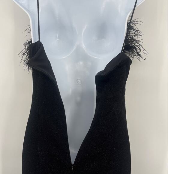 Vtg Y2K Alex Evenings Formal Dress Sz 6 Sparkle Feather Prom Whimsigoth Witchy - Picture 6 of 14
